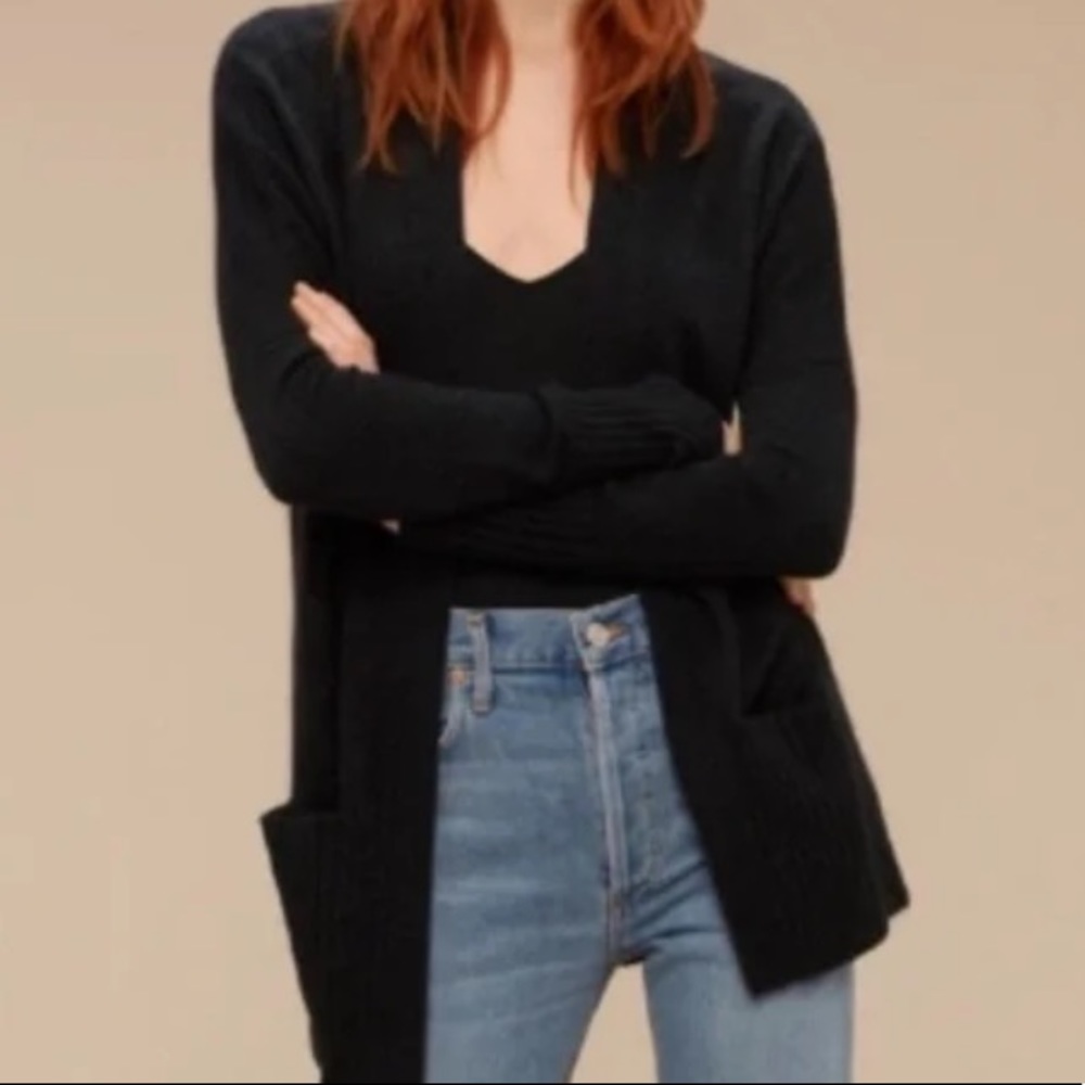 Aritzia Talula Lenox Cashmere Blend Cardigan - Black